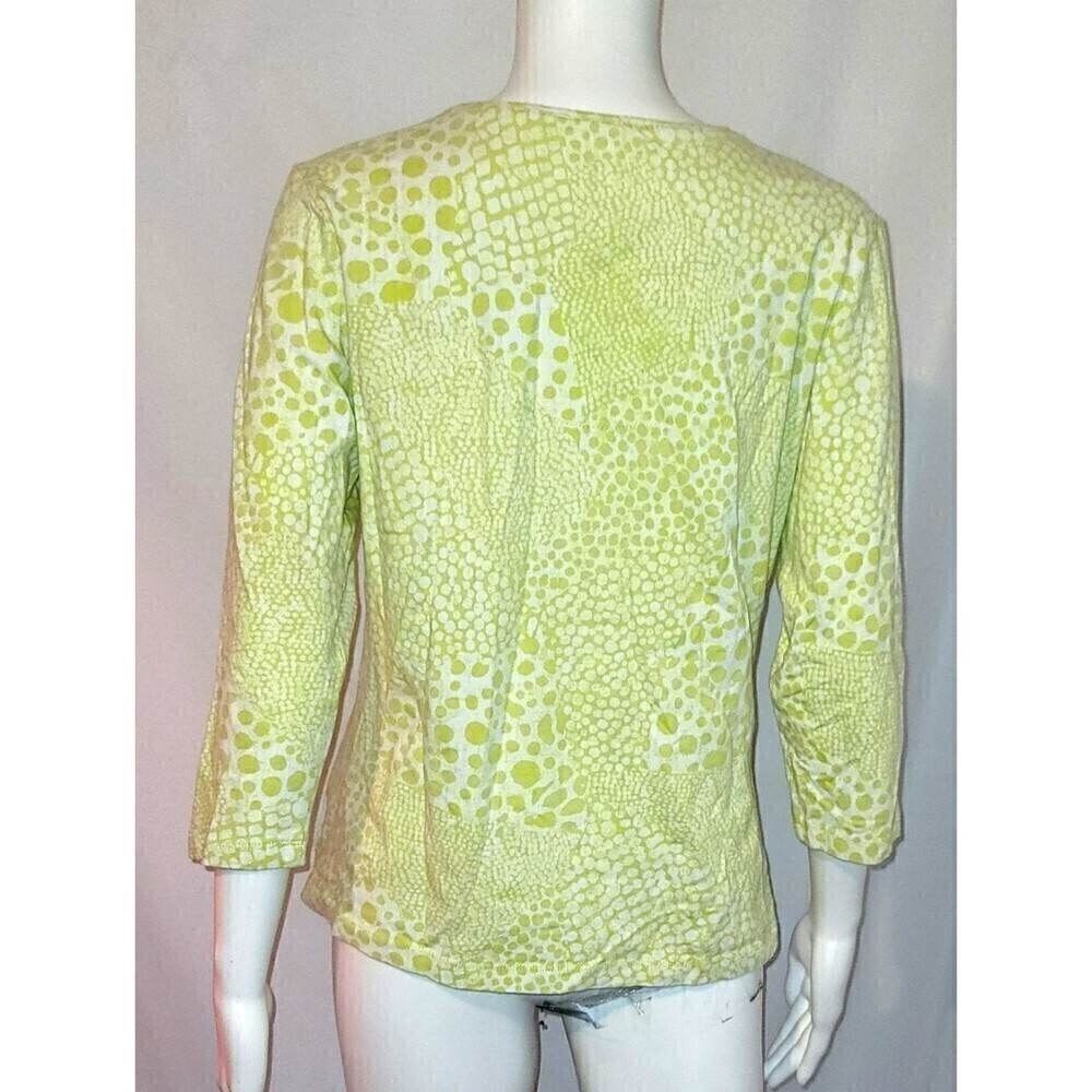 Ruby Rd Green and White Top - Super Soft - Picture 4 of 8